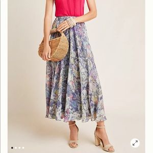 anthropologie floral maxi skirt